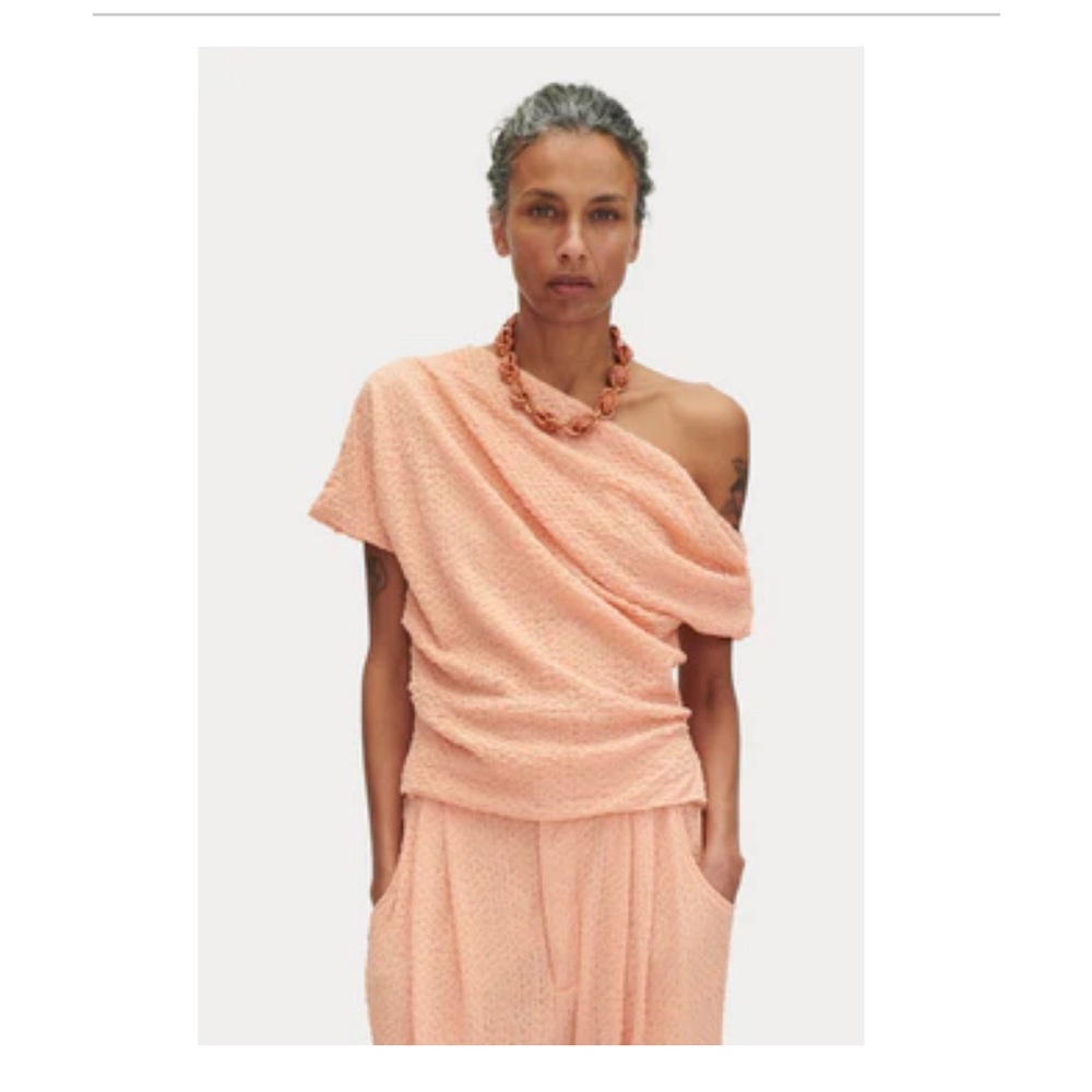 Rachel Comey Peach One-Shoulder Blouse, NEW with tags